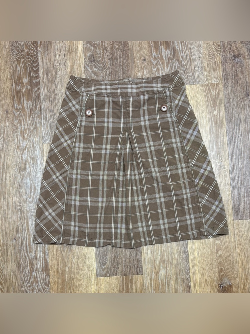 Merona Brown Plaid A-Line Skirt
